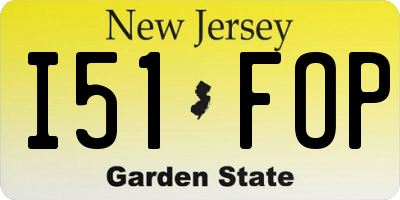 NJ license plate I51FOP