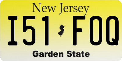 NJ license plate I51FOQ