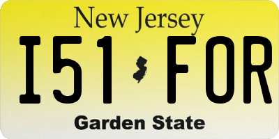 NJ license plate I51FOR