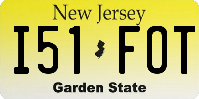 NJ license plate I51FOT