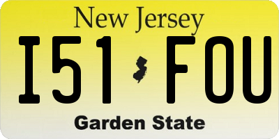 NJ license plate I51FOU