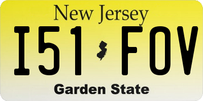 NJ license plate I51FOV