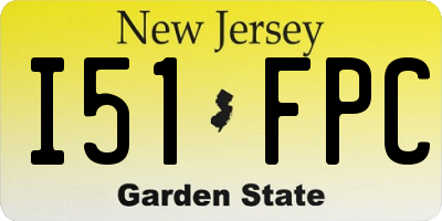 NJ license plate I51FPC