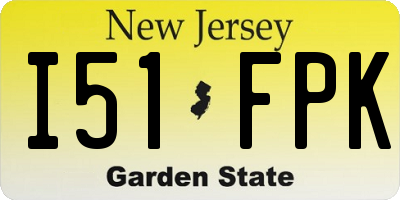 NJ license plate I51FPK