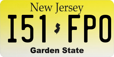 NJ license plate I51FPO