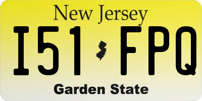NJ license plate I51FPQ