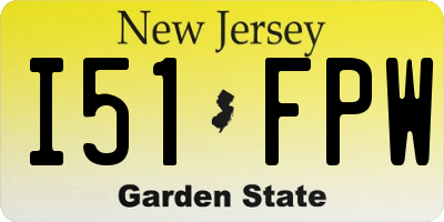 NJ license plate I51FPW