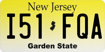 NJ license plate I51FQA