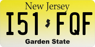 NJ license plate I51FQF