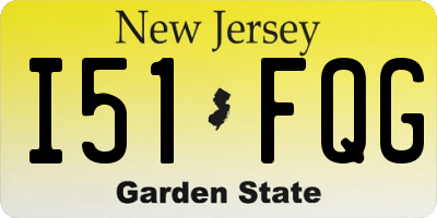 NJ license plate I51FQG