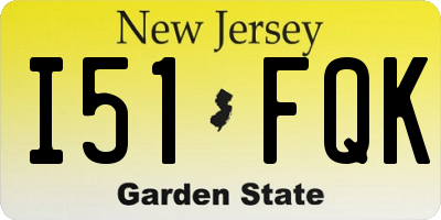 NJ license plate I51FQK