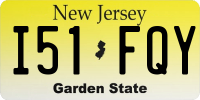 NJ license plate I51FQY