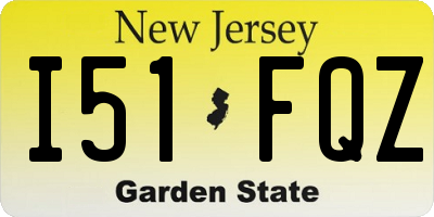 NJ license plate I51FQZ