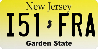 NJ license plate I51FRA