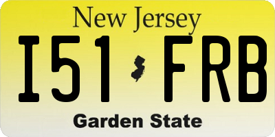 NJ license plate I51FRB