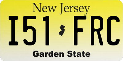 NJ license plate I51FRC