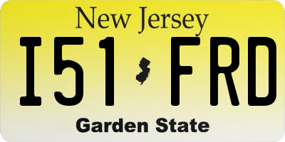 NJ license plate I51FRD