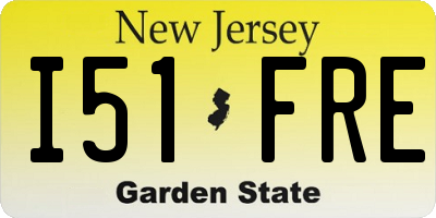 NJ license plate I51FRE