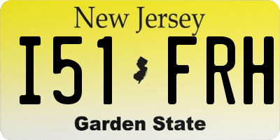 NJ license plate I51FRH