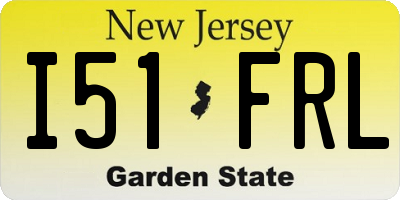 NJ license plate I51FRL