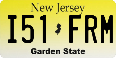 NJ license plate I51FRM