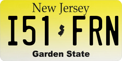 NJ license plate I51FRN