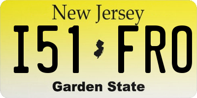 NJ license plate I51FRO