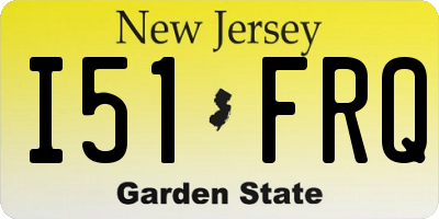 NJ license plate I51FRQ