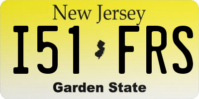 NJ license plate I51FRS