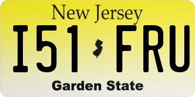 NJ license plate I51FRU
