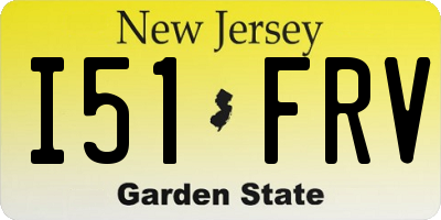 NJ license plate I51FRV