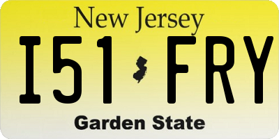 NJ license plate I51FRY