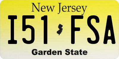NJ license plate I51FSA