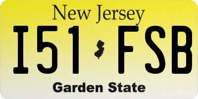 NJ license plate I51FSB