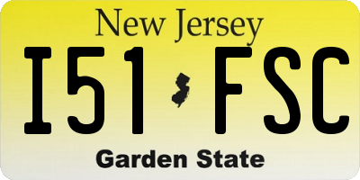 NJ license plate I51FSC