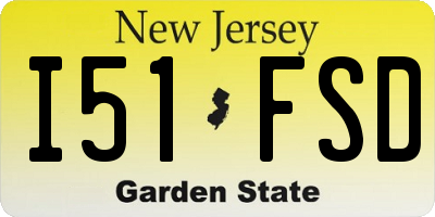NJ license plate I51FSD