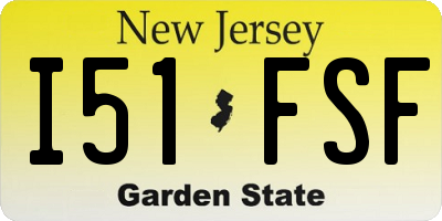 NJ license plate I51FSF