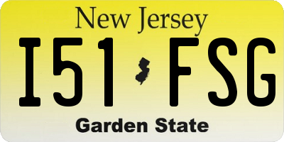 NJ license plate I51FSG