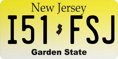 NJ license plate I51FSJ