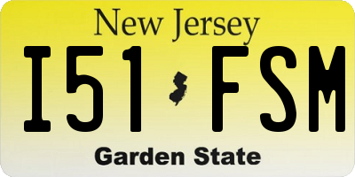 NJ license plate I51FSM