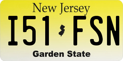 NJ license plate I51FSN