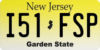 NJ license plate I51FSP