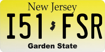 NJ license plate I51FSR