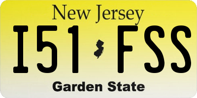 NJ license plate I51FSS