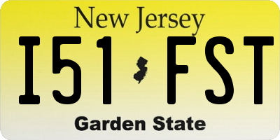 NJ license plate I51FST