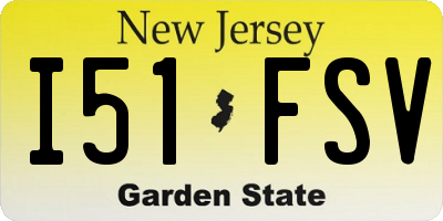 NJ license plate I51FSV