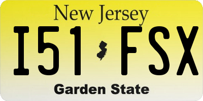 NJ license plate I51FSX