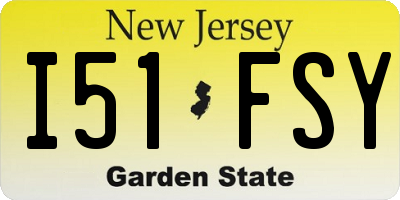 NJ license plate I51FSY