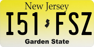 NJ license plate I51FSZ