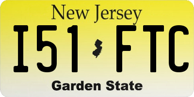 NJ license plate I51FTC